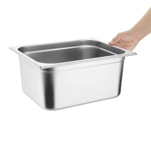 Vogue Gastronorm Pan Heavy Duty Stainless Steel 1/2 Size 150mm Deep Commercial Kitchen Catering Food Storage