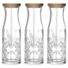 RCR Crystal Melodia Glass Carafes with Cork Lid - 1L - Pack of 3