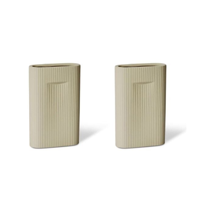 2PK E Style Keziah 26cm Ceramic Flower Vase Decor - Soft Green