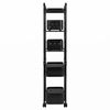 Levede 5 Tier Storage Trolley Slim With Pull Out Drawers For Home Kitchen Black