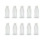 10x 300ml PET Juice Bottles + Tamper Evident Caps - Empty Plastic Recyclable Clear