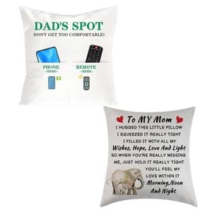 Catzon 2 Pcs Linen Throw Pillow Covers for Dear Dad Birthday Gifts for Father-Set 6