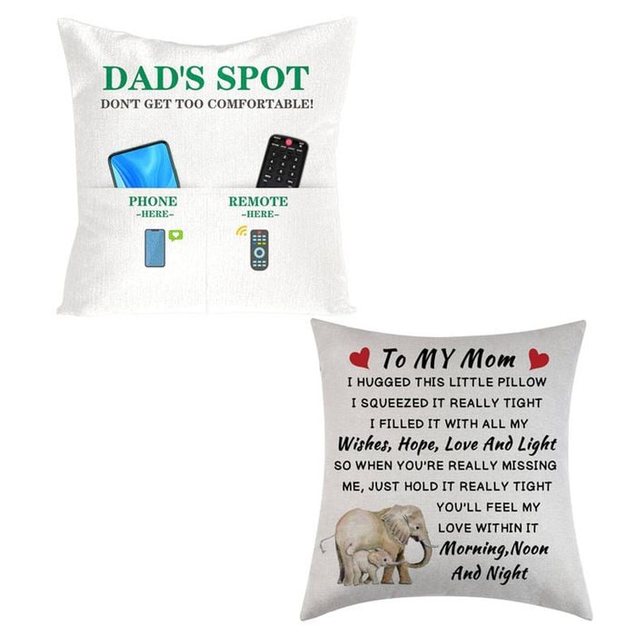 Catzon 2 Pcs Linen Throw Pillow Covers for Dear Dad Birthday Gifts for Father-Set 6
