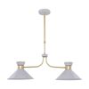 Lexi Lighting Baina 2 Lights Pendant Light White Metal 950mm Elegant Gold Stem