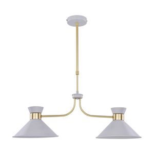 Lexi Lighting Baina 2 Lights Pendant Light White Metal 950mm Elegant Gold Stem