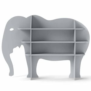 Costway 3-tier Kid Bookcase Elephant Bookshelf Toy Storage Organizer Shelf