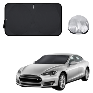 Front Windscreen Sun Shade for Tesla Model S 2014 - 2021 - Standard 150 x 85 cm - Black
