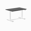 Desky Dual Sit To Stand Black Ash Hardwood Desk 120x75cm White Frame