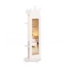 Costway 3-in-1 Armoire Rotating Mirror Jewelry Cabinet W/clothes Rack White
