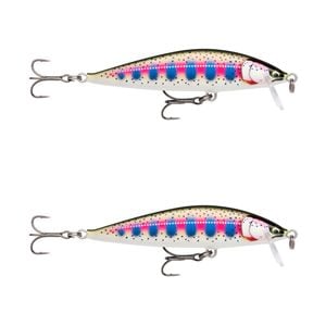 2x Rapala 9.5cm Countdown Sinking Hardbody Balsa Fishing Lures - Gilded Rainbow