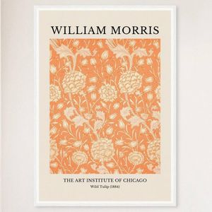 Galrie William Morris Wild Tulip Print from The Art Institute of Chicago (1884)-Wall Art, White Frame, A4 21 x 30cm (8 x 12inch)