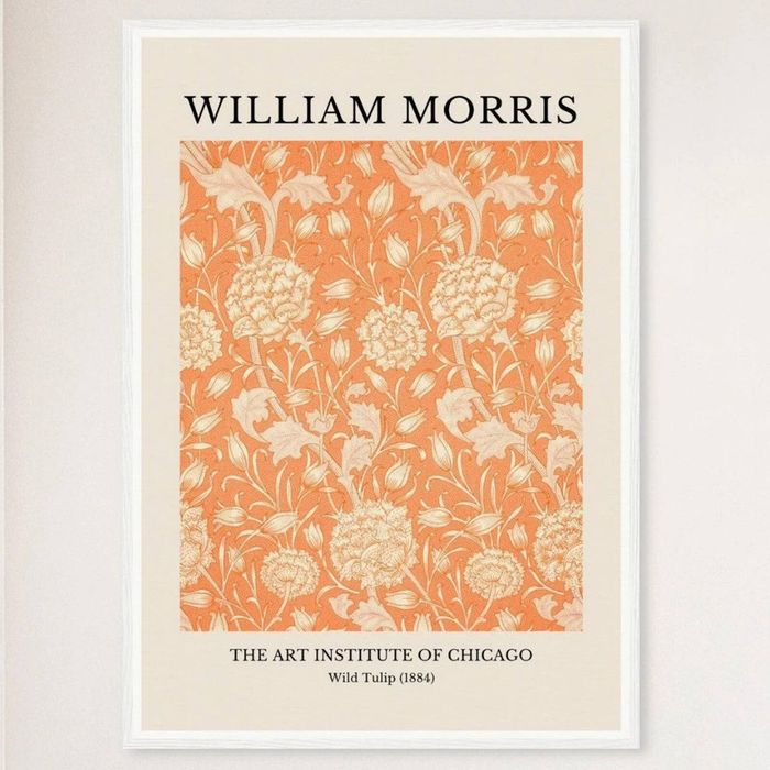 Galrie William Morris Wild Tulip Print from The Art Institute of Chicago (1884)-Wall Art, White Frame, A4 21 x 30cm (8 x 12inch)