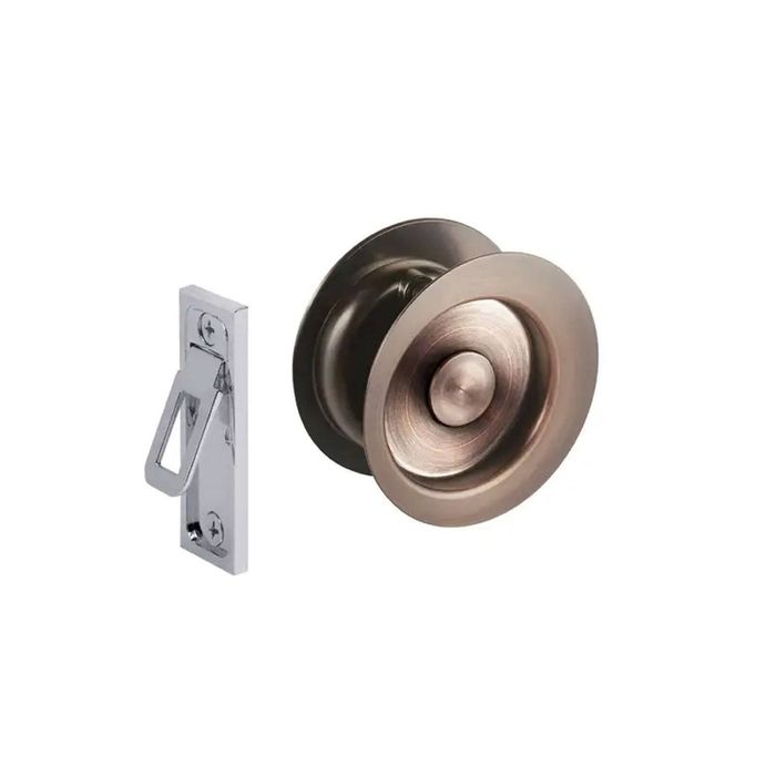 Gainsborough Aged Brushed Copper Round Passage Cavity Slider