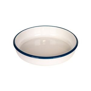 Urban Style Enamelware 28cm/2.8L Round Bowl w/ Blue Rim - White