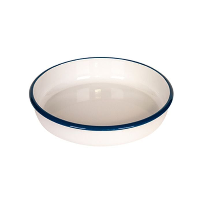 Urban Style Enamelware 28cm/2.8L Round Bowl w/ Blue Rim - White