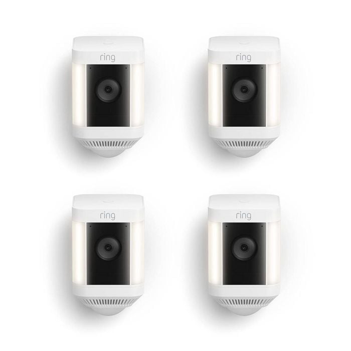 Ring White Battery Spotlight Cam Plus - 4 Pack