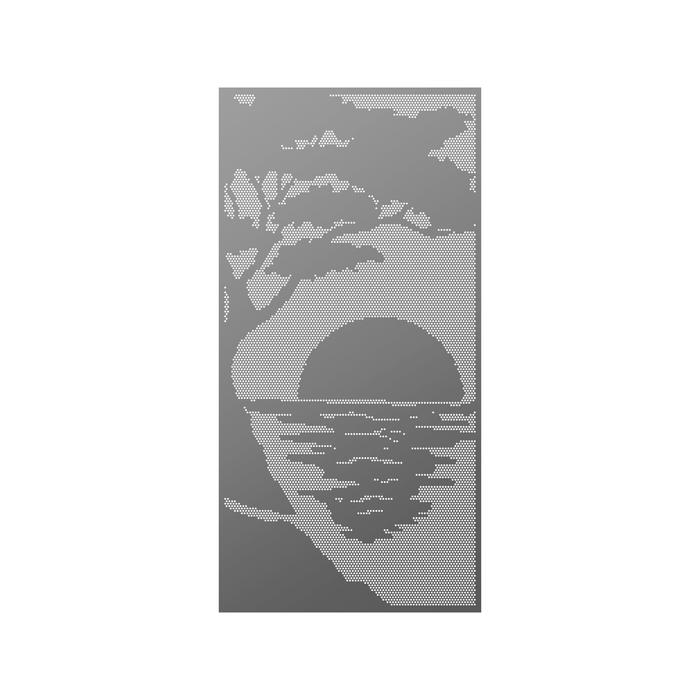 Walpix 1775 x 875 x 0.95mm Perforated Pre-Painted Metal Decorative Screen Folded Profile Sunset - Basalt - 0.95mm Basalt
