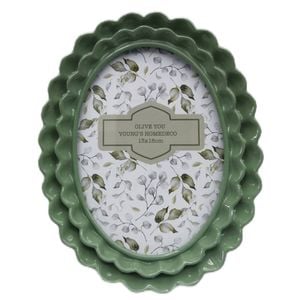 Urban Resin/Wood Lotti Petal Oval Frame 5x7in 22x18cm Sage Green