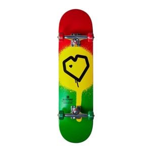 Blue Print Blueprint Spray Heart Complete Skateboard Rasta 8 - Red/yellow/green