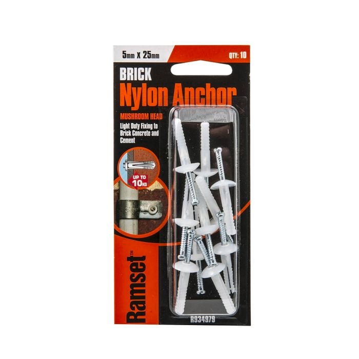 Ramset 5 x 25mm Nylon Anchor - 10 Pack