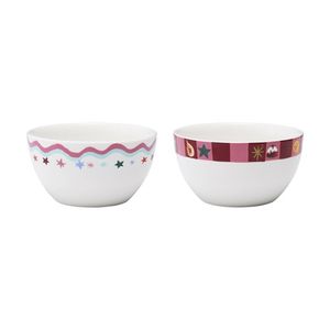 2pc Porto Tis The Season Porcelain Dip Bowls Festive Design 11.3x11.3x6cm
