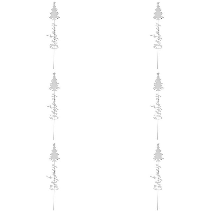 6x LVD Metal Xmas Tree Pot Spike Christmas Home/Garden Planter Decor 54cm White