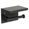 Metlam Australia Designer Black Single Toilet Roll Holder with Shelf