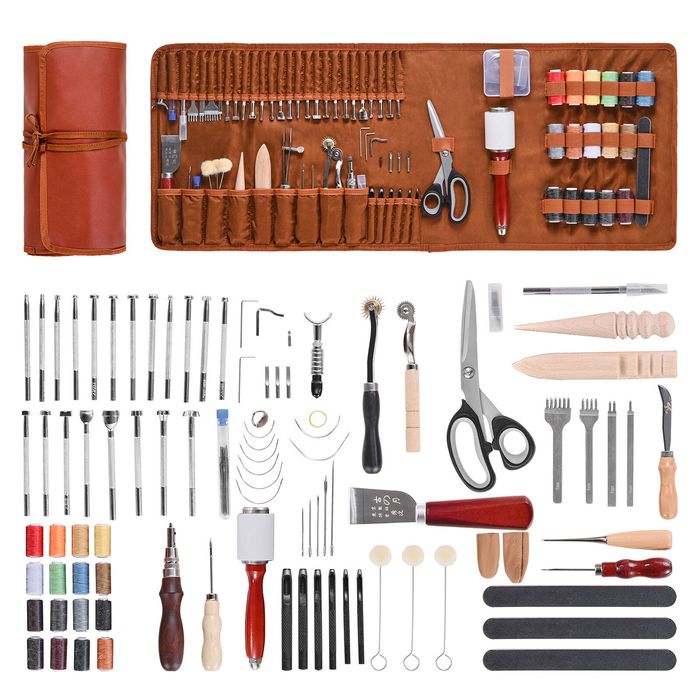 VEVOR Leather Working Tools Kit 92 PCS with Portable Storage Bag for Beginners