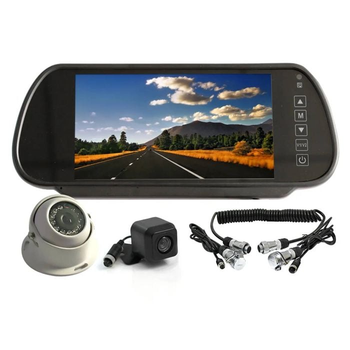 Elinz 7" Clip on Rearview Monitor Reversing Camera w/ Trailer Cable - 7.0" | Wired Transmission | 4PIN System