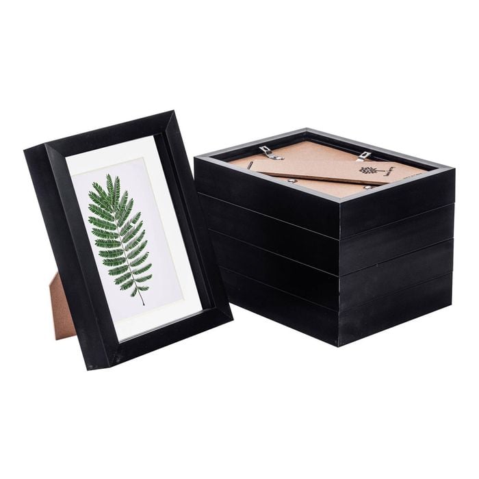 Nicola Spring 5 Piece 5 X 7" 3d Shadow Box Photo Frame Set - Craft Display Picture Frame With 4 X 6" Mount - Black