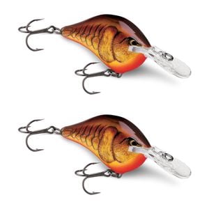 2x Rapala Dives to 8ft 5cm Crankbait Fishing Lures - Dark Brown Crawdad