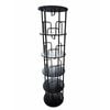 Foret 5-tier Rotating Bookshelf 360 Deg Display Rack Steel Wood Floor Shelf Black