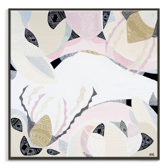 Artist Lane "Wild Flower Country" by Ani Ipradjian - 76x76cm Black Framed Canvas