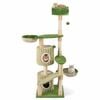 Costway 1.6m Striped Cat Tree Tower Kitten Cando House W/sisal Scratching Post