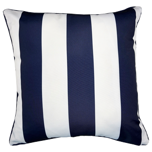 Mojo 45cm Cabana Stripe Navy Outdoor Throw Cushion