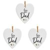 3PK LVD Ceramic Hanging 8x8cm Heart Dad X w/ Hanger Ornament Decor