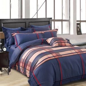 Luxor Single Cotton Deep Navy Design Quilt Cover Set