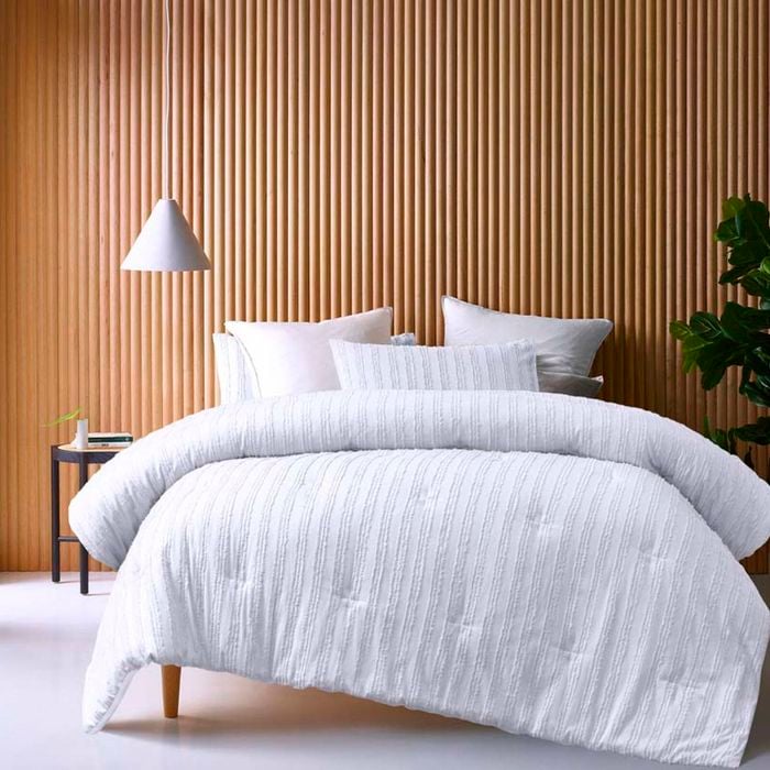 Vintage Design Homewares King Reflections White 3 Piece Comforter Set