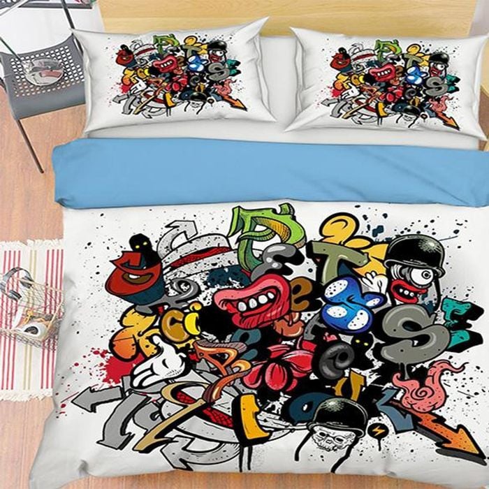3D Graffiti Mouth 107 Bedding Set Pillowcases Quilt Duvet Cover Set Queen King