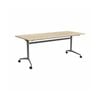 Olg Uniflip Table Silver Frame Nordic Maple Top L1800mm X W750mm
