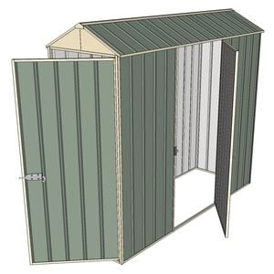 Build-a-Shed 0.8 x 2.3 x 2.1m Gable Single Hinged Door Shed with Single Hinged Side Door - Green