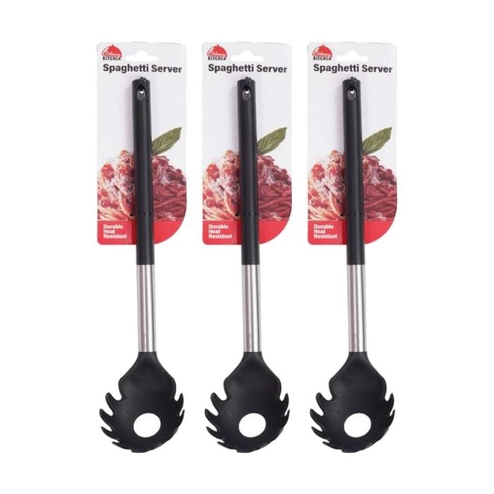 3PK Culinary Kitchen Nylon Stainless Steel Spaghetti Server Cooking Utensil 30cm