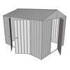 Build-a-Shed 2.3 x 3.0 x 2.3m Front Gable Double Hinged Side Door Shed - Zinc