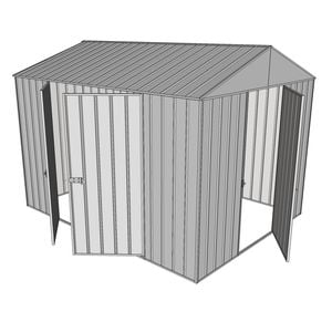 Build-a-Shed 2.3 x 3.0 x 2.3m Front Gable Double Hinged Side Door Shed - Zinc