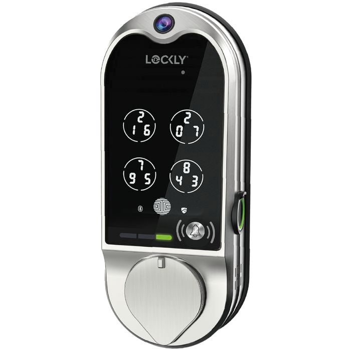 Lockly Satin Nickel Vision Smart Lock Deadbolt with Video Doorbell