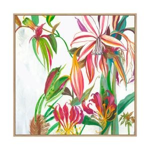 Artey | Tropical III - Framed Canvas - Natural Frame - 100 x 100cm