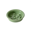 Little Fish Ceramic Slow Feeder Bowl for Cats & Small Dogs/Vintage Green
