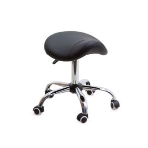 Saddle Stool - Ergonomic Office & Workshop Seating, Durable & Adjustable - Black