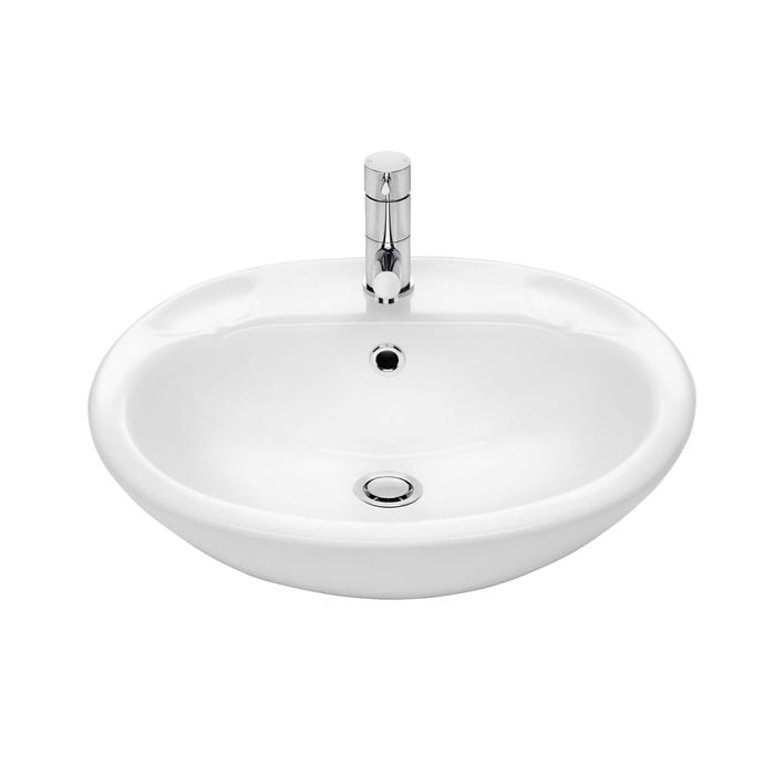 Stylus White Symphony Semi Recessed Vanity Basin with 1 Tap Hole
