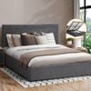 Oikiture Bed Frame Gas Lift Grey Velvet - Double